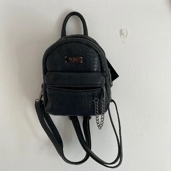 BCBG Paris Mini Backpack BCBG Paris Mini Backpack Metallic Faux Snake Skin/Leather  main image 4